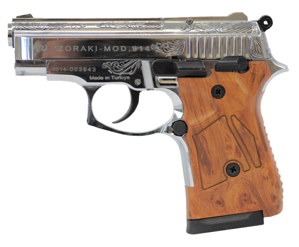 Zoraki - 914, chrom graviert - 9mm P.A.K.