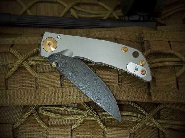 Spartan Blades - Spartan-Harsey Folder 3.25 Chad Nichols Damascus Bronze