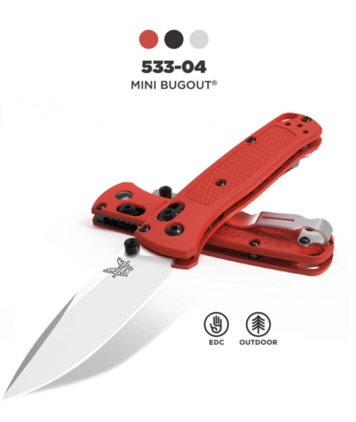 Benchmade 533-04 - Mini BUGOUT - Mesa Red Grivory